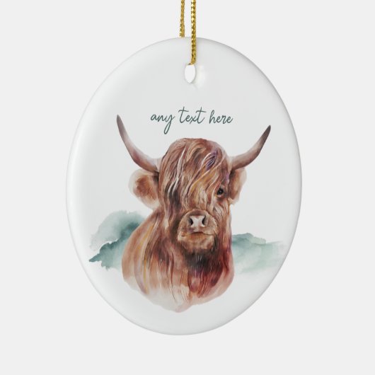 Moderne Koe aangepaste tekst keramisch Ornament vo (Rechts)