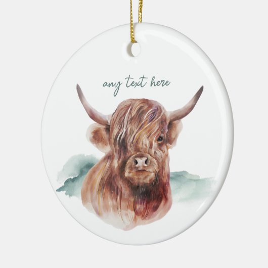 Moderne Koe aangepaste tekst keramisch Ornament vo (Links)