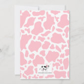 Moderne Koe Afdrukken en Roze Baby shower Kaart (Achterkant)