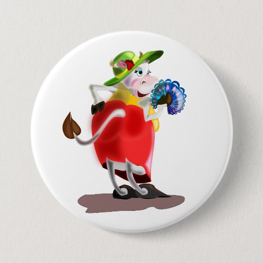 Moderne Koe Button - Uw kleuren - Tekst (Voorkant)