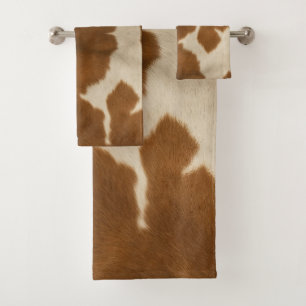 Moderne Koe Faux Leather Elegant Collectie Bad Handdoek
