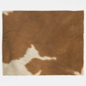 Moderne Koe Faux Leather Elegant Collectie Fleece Deken (Voorkant (Horizontaal))