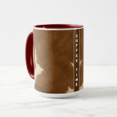 Moderne Koe Faux Leather Elegant Collectie Mok (Voorkant links)