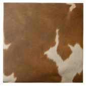 Moderne Koe Faux Leather Elegant Collectie Tegeltje (Voorkant)