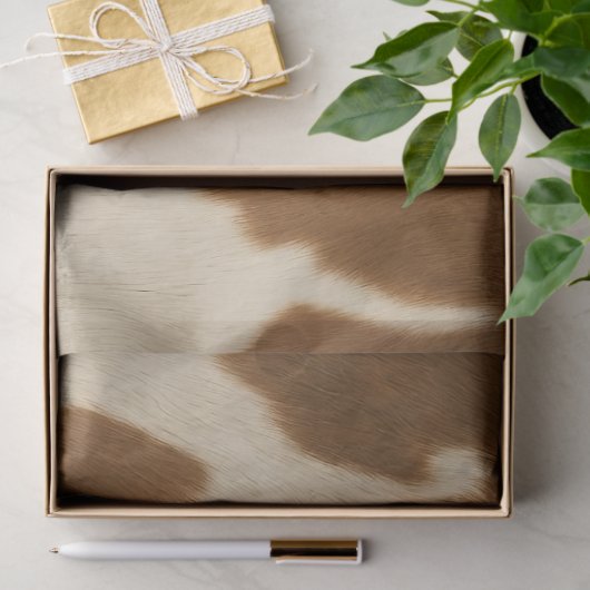 Moderne Koe Faux Leather Elegant Collectie Tissuepapier (Geschenk)