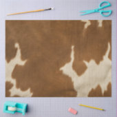 Moderne Koe Faux Leather Elegant Collectie Tissuepapier (Craft)