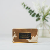 Moderne Koe Faux Leather Elegant Collectie Visitekaartje (Staand voorkant)