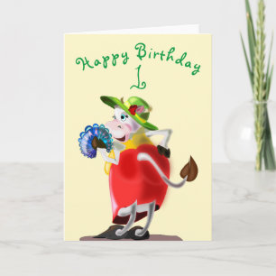 Moderne Koe Funny Birthday Kaart - 