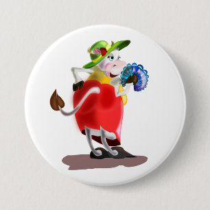 Moderne Koe Knop - Jouw Kleuren - Tekst Ronde Button 7,6 Cm