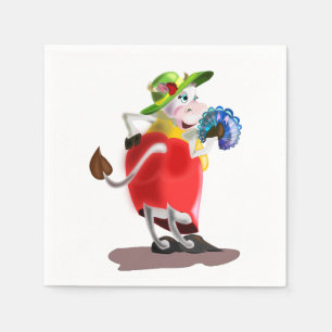Moderne Koe Napkins Fun - Uw kleuren - Tekst Servet