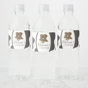 Moderne Koe rodeo Girls Boots Birthday Waterfles Etiket