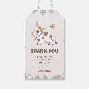 Moderne Koe Verjaardag Dank u Label Cadeaulabel