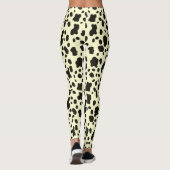 Moderne koeienprint op pastelgeel leggings (Achterkant)