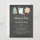 Moderne koekjes en melk kerstfeest uitnodiging (Voorkant)