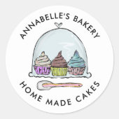 Moderne koekjes en snoepkoeken, thuisbakkerij ronde sticker (Voorkant)