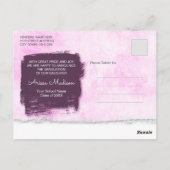 Moderne Koel 3 Fotoroze Paarse aankondiging Afstud Briefkaart (Achterkant)