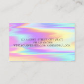 Moderne koel geometrisch, zwart, kleurrijk hologra visitekaartje (Achterkant)