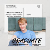 Moderne koele afstudeerfeestuitnodiging uitnodiging briefkaart (Voorkant / Achterkant)