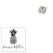 Moderne koele ananasprint met aangepaste naam hand rubberstempel (Gestempeld)