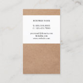 Moderne Koele Gedrukte Kraftpapier-Document Witte  Visitekaartje (Achterkant)