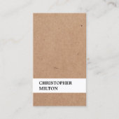 Moderne Koele Gedrukte Kraftpapier-Document Witte  Visitekaartje (Voorkant)