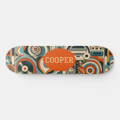 Moderne Koele Geometrische Vormen Quirkige Psyched Persoonlijk Skateboard (Horizontaal)