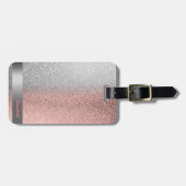 Moderne koele glitter bokeh ombre streep bagagelabel (Voorkant horizontaal)