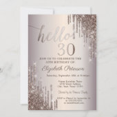 Moderne Koele Glitter Drips 30e Verjaardag Kaart (Voorkant)