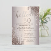 Moderne Koele Glitter Drips 30e Verjaardag Kaart (Staand voorkant)