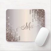 Moderne Koele Glitter Drips Monogram Muismat (Met muis)
