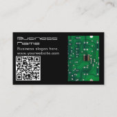 Moderne Koele Gouden Groene Kringscomputer Reparat Visitekaartje (Achterkant)
