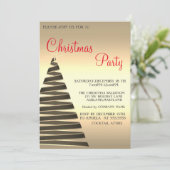 Moderne, koele, gouden kerstboom kaart (Staand voorkant)