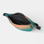 Moderne Koele Gradiënt Teal Groen Oranje Naam Heuptasje (Open)