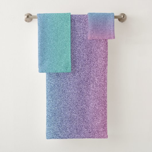 Moderne Koele Kleurrijke Regenboog Glitters Bad Handdoek (Insitu)