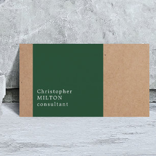 Moderne Koele Kraft Papier Groen Adviseur Visitekaartje