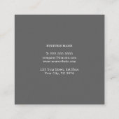 Moderne koele minimale grijze witte consultant vierkante visitekaartje (Achterkant)
