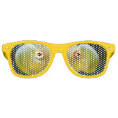 Moderne koele nerdy gekke goudvissenogen retro zonnebril (Voorkant)