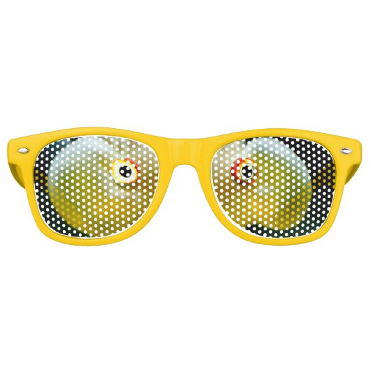 Moderne koele nerdy gekke goudvissenogen retro zonnebril (Voorkant)