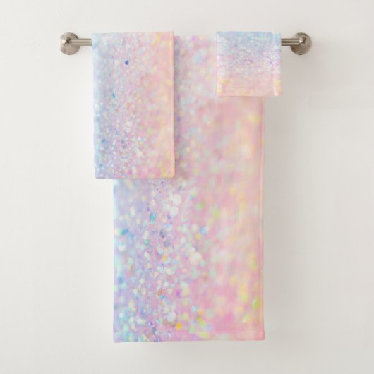 Moderne Koele Ombre Glitter Bokeh Bad Handdoek (Insitu)
