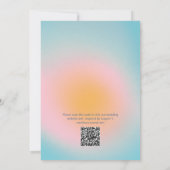 Moderne Koele Pastel Blau Roze Verloving QR Kaart (Achterkant)