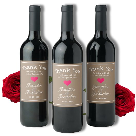 Moderne koele, rustieke chique bruiloft gast gunst wijn etiket