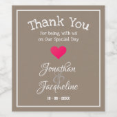 Moderne koele, rustieke chique bruiloft gast gunst wijn etiket (Enkel label)