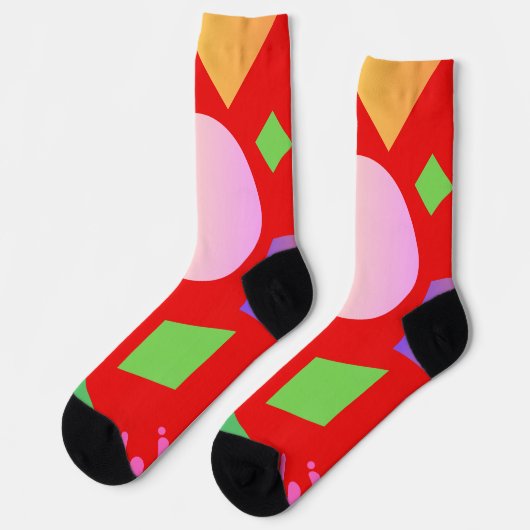 Moderne koele schattige levendige geometrische ach sokken (Links)