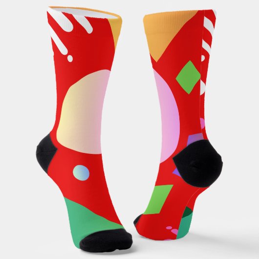 Moderne koele schattige levendige geometrische ach sokken (Gebogen)