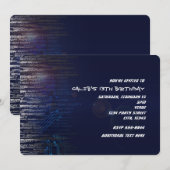 Moderne koele verjaardagstech typografie feest kaart (Voorkant / Achterkant)