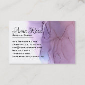 ** Moderne koele Waterverf Blauwe Magenta Lavendel Visitekaartje (Achterkant)