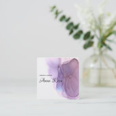 ** Moderne koele Waterverf lavendelblauwe magenta Vierkante Visitekaartje (Staand voorkant)