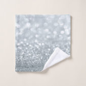Moderne koele zilveren glitter bokeh bad handdoek (Wasdoekje)