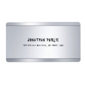 Moderne Koele Zilveren Minimalistische Verzendadre Etiket (Voorkant)