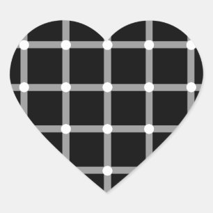 Moderne Koele Zwart-Wit Optische Illusie Hart Sticker